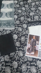 ZARA SHAH JAHA Embroidered 3pc linen dress with digital printed dupatta.