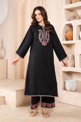 LAZULI - 2PC LINEN EMBROIDERED SHIRT WITH KHADDAR EMBROIDERED TROUSER - HZG1838