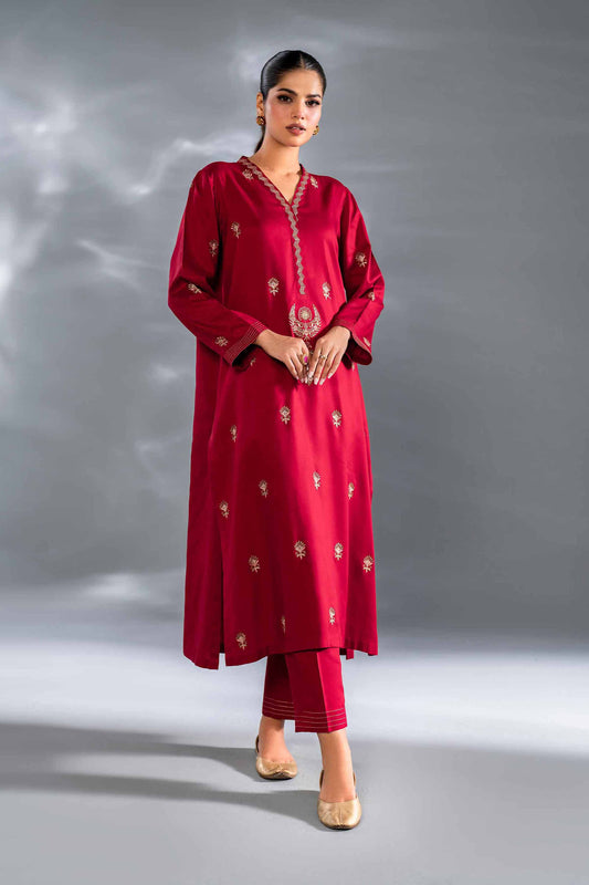 2 Piece -LINEN Embroidered Suit - KFW24-93