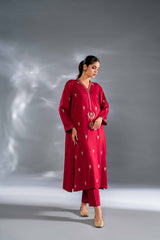 2 Piece -LINEN Embroidered Suit - KFW24-93