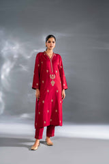 2 Piece -LINEN Embroidered Suit - KFW24-93