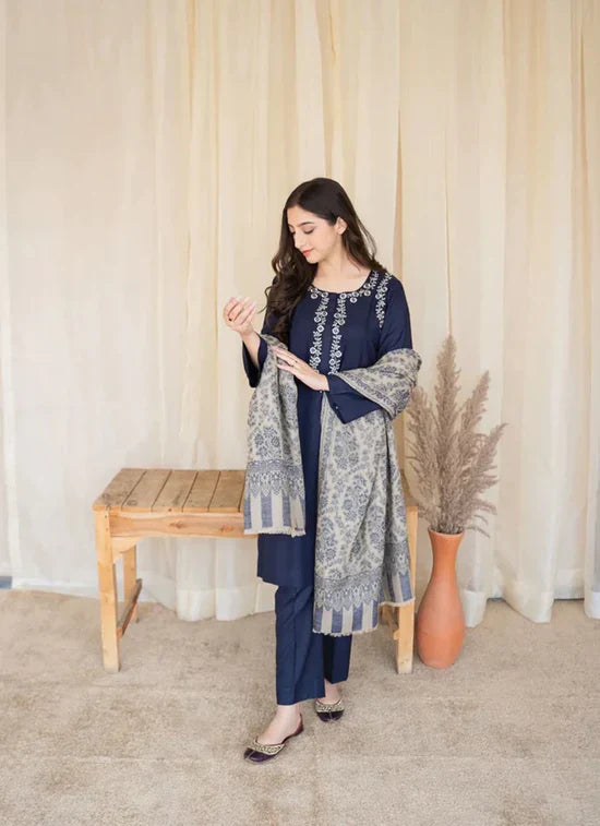 Aisling 3PC – Elegant Embroidered dhanak Set | 2025