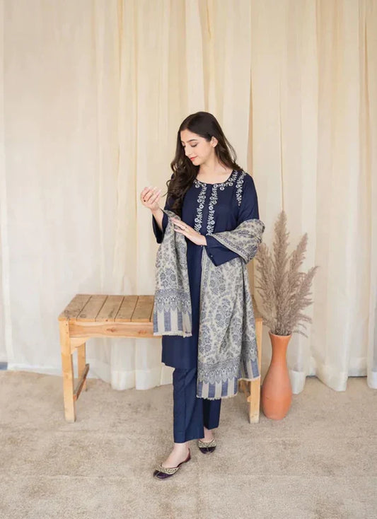 Aisling 3PC – Elegant Embroidered dhanak Set | 2025