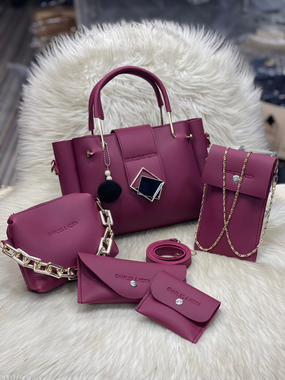 🎀 Charles &nbsp;&amp; Keith 5 Pcs Bag Set for Girls 🎀