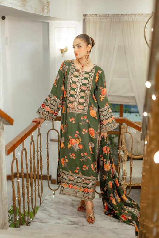 Aneela slik 3PC unstiched