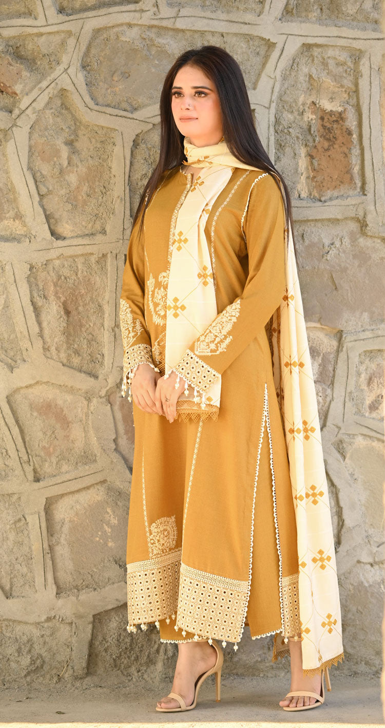 LABIS Unstiched Dahanak Winter Fabric 3PC Embriodery
