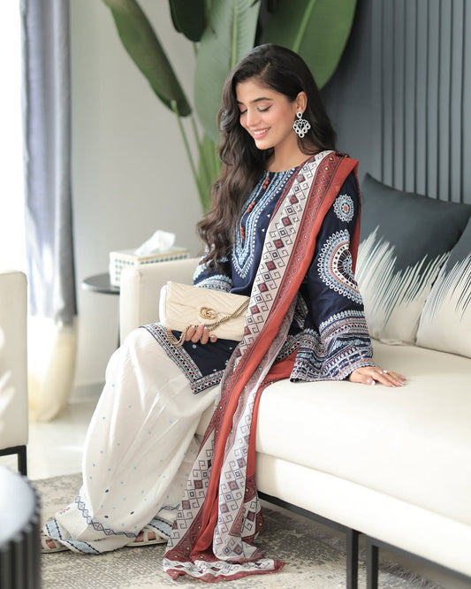 JAZMIN Unstiched 3 PC Embroidery
